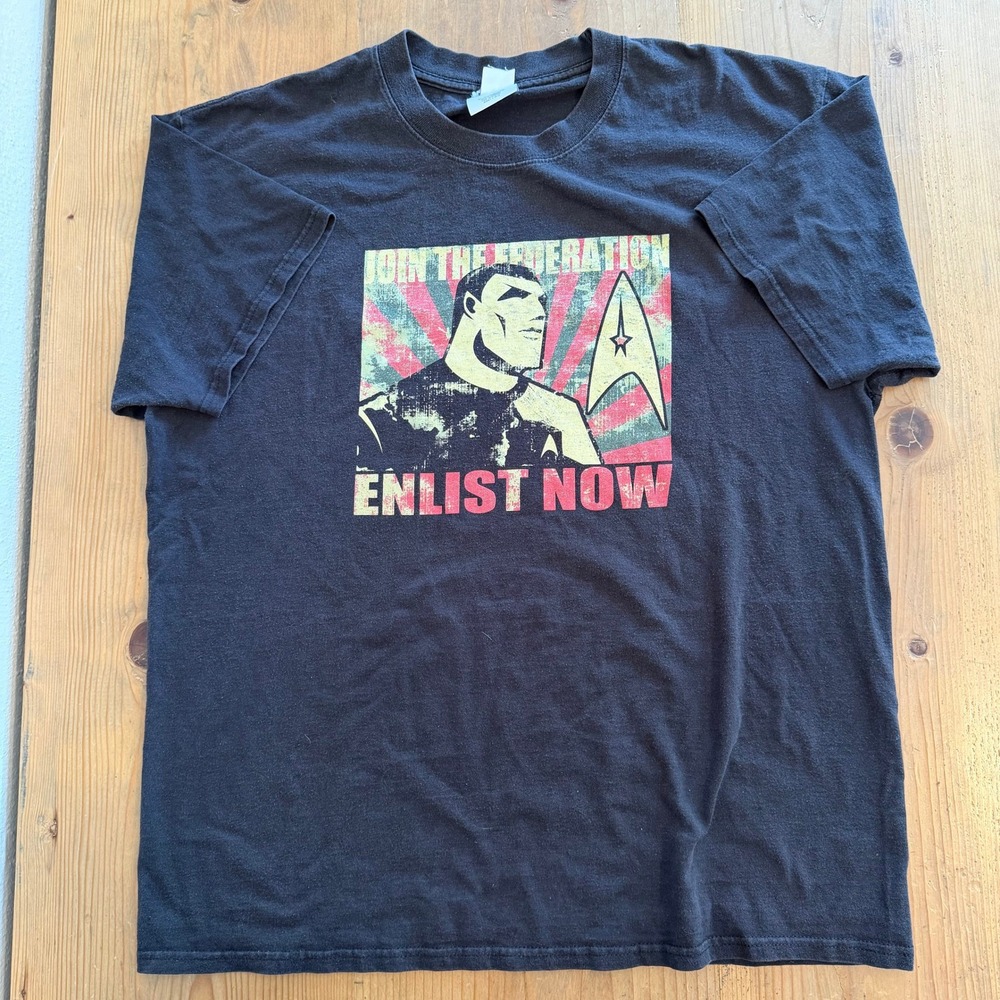 Star Trek Join The Federation Enlist Now Graphic Shirt Black Mens Size Large